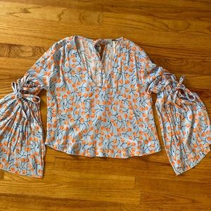 Free People XS Feminine Silky Blouse